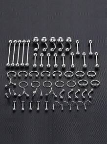 100 Stücke Piercing Schmuck Set 14G16G 20G, Edelstahl Nasen/Lippen/Zungen/Ohren/Knorpel/Labret/Bauchnabel Barbell Schmuck Set für Körper Piercing