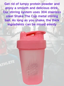 A Pink Protein Shaker Bottle  Shaker Bottle 400ml With Blending Ball 400ml Sport Water Bottle Gym Shaker Bottle Shaker Cups For Protein Shakes 400 Mseveral Colors Available Sports Shaker Water Bottles Dishwasher  Shaker Cups For Protein Shakes Shaker Bottle Perfect For Protein Shakes And Pre Workout Sports Fitness Protein Powder Water Cup Portable 400ml Transparent Hand Cup Plastic With Scale Shaker Cup - 粉色 - 查看 2