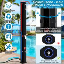 35L Solar Shower, Solar Garden Shower Including 360 ° Shower Head, Tap, Garden Hose Connection & Protective Hood, Pooldusche Camping, Warm Water, Up To 60 ° C, Without A Power Connection - Black - View 4