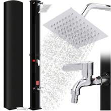 35L Solar Shower, Solar Garden Shower Including 360 ° Shower Head, Tap, Garden Hose Connection & Protective Hood, Pooldusche Camping, Warm Water, Up To 60 ° C, Without A Power Connection - Black - View 1