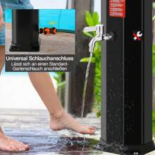 40L Solar Shower, Solar Garden Shower Including 360 ° Shower Head, Tap, Garden Hose Connection & Protective Hood, Pooldusche Camping, Warm Water, Up To 60 ° C, Without Power Connection - Black - View 6