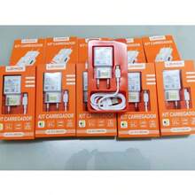 kit 5 Carregador de Celular Super Charging 3.1A Cabo MICRO V8 / TIPO-C / Iphone Lehmox - cores são enviadas aleatoriamente - Visão 2
