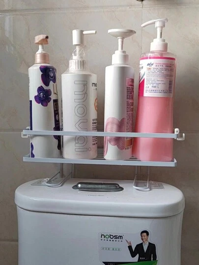1pc Iron Alloy Bathroom Storage Rack, Minimalist Black Shelving Storage Unit For Bathroom Laundry Bathroom Accessories Bathroom Tools
