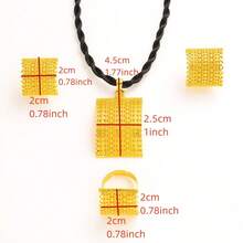 1 Bộ Vàng Dubai Ả Rập Saudi Bộ Trang Sức Truyền Thống Nữ Tiệc Cưới Bộ Quà Tặng - Vàng - Xem 4