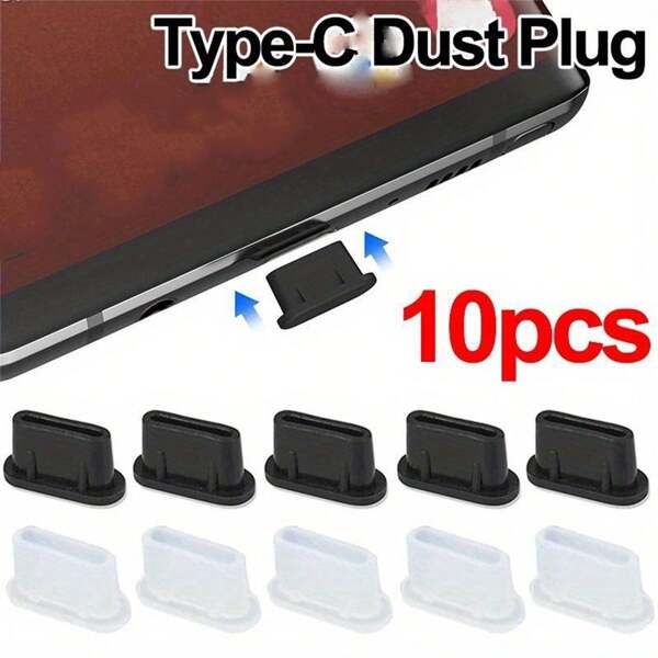 10 pezzi Tipo C Spina antipolvere in silicone per la protezione della porta di ricarica USB, Copertura di protezione antipolvere compatibile con Samsung, compatibile con Xiaomi e altre marche di telefoni cellulari