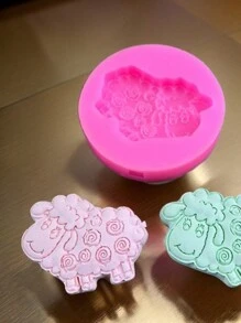 1 件 Eid Al-Adha 小羊羔硅胶模具，用于软糖巧克力蛋糕装饰、石膏树脂工艺品 - 粉色 - 查看 5