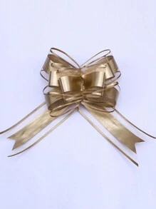 Paquete de 10 lazos de cinta decorativa con forma de lazo y flor para decoración de habitaciones, autos de boda y espejos, cinta de flor de hilo de nieve para decoraciones navideñas y celebraciones