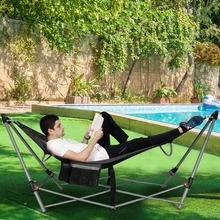 Portable Folding Hammock With Hammock Stand - Grey - View 1