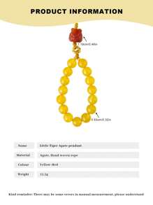 VE 1 peça de pingente de tigre de ágata amarela natural de qualidade premium, pingente para celular, decoração para pendurar no carro, chaveiro, pingente para bolsa, contas de oração, presente para dia das mães/dia do professor, cor aleatória de pedras preciosas naturais