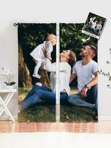 2pcs Customized Curtains, DIY Customized Throw Pillow Home Decorative, Wedding Gift , Birthday Present, Anniversary Gift, Pet , Baby Print Curtains,Durable,Breathable,Lightweight,Washable,Cute,Love,Warm,Soft,Comfortable,Simple,Custom,Personalized,Unique,Him,Her,Boyfriend,Girlfriend,Dad,Mom,Family,Friends,Bed,Car,Bedroom,Tea Room,Living Room,Sofa