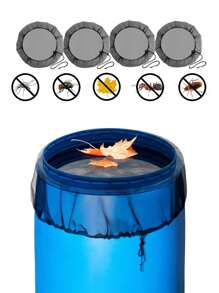 1pc Rain Barrel Mesh Cover, Water Collection Buckets Net, Rain Barrel Netting Cover With Adjustable Drawstring, Filter Screen For Outdoor Garden Rain Barrel Accessories Prevent Mosquitoes, Fallen Leaves And Other Debris From Entering The Bucket