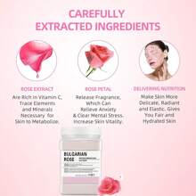 MOOYAM Polvo de mascarilla de gelatina para el rostro, Mascarilla de gelatina hidratante BULGARIAN ROSE, hidratación, firmeza, limpieza profunda y suavización de la piel, y polvo de mascarilla de hidrógeno exfoliante profesional 23 Fl.Oz