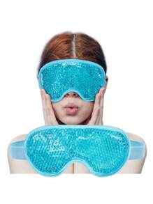 Kühlende Augenmaske mit Gel-Perlen, 1 wiederverwendbares kaltes Eispack Kühlpflaster für die Augen, ideal für Augenlid-OPs, Schwellungen, geschwollene Augen, Kopfschmerzen und Migräne-Linderung
