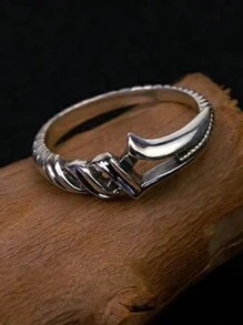 1pc Fashion Spear Of Longinus Round Open Ring For Women Creative Antique Silver Color Adjustable Rings Party Personalized Men Jewelry