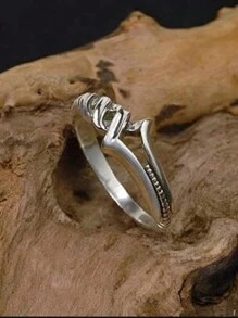 1pc Fashion Spear Of Longinus Round Open Ring For Women Creative Antique Silver Color Adjustable Rings Party Personalized Men Jewelry