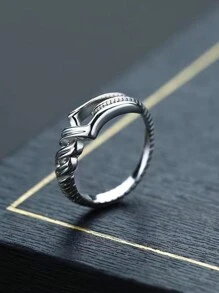 1pc Fashion Spear Of Longinus Round Open Ring For Women Creative Antique Silver Color Adjustable Rings Party Personalized Men Jewelry