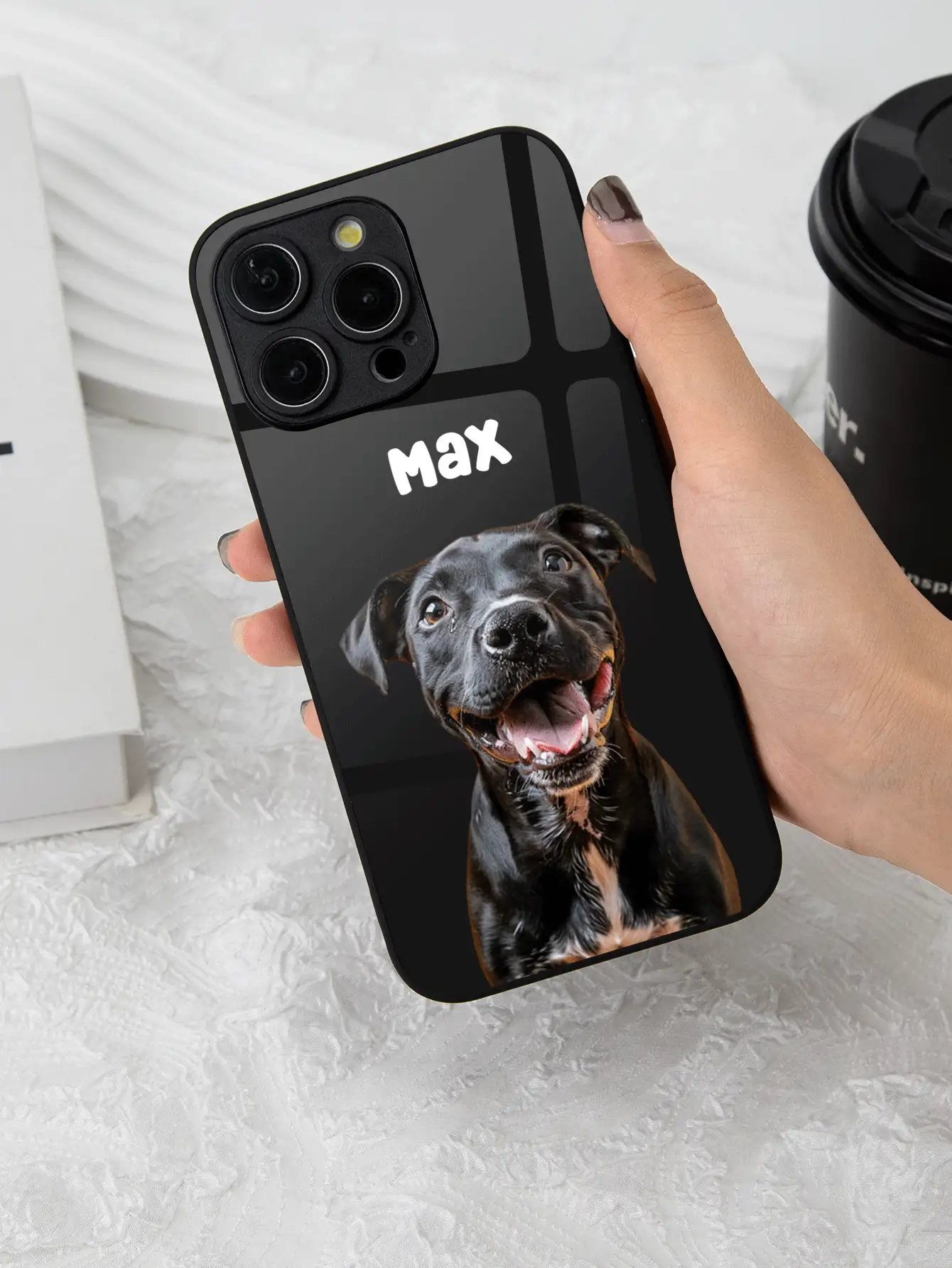 Customized High Definition Glass Phone Case Compatible With Apple 15 Pro Max/Compatible With Samsung S24 Ultra/Redmi/Compatible With HUAWEI/OnePlus And Other Models. Cat, Animal Print Silver, Clear Fashionable, Stylish, Colorful, Cute, Contracted, Funny, Matching Phone Cases, Kawaii Custom, Personalized, Unique, Gifts For Friends For Mother's Day Phone Cover, Customized Phone Cases, Chic Autumn - Black - View 3