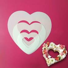 1pc Heart Shaped Cake Mold, Cake Molding Tool, Suitable For Birthday Party DIY Cake Decoration, Wedding Holiday Biscuit Decorative Props, Mother\ Day Decoration - White - View 2