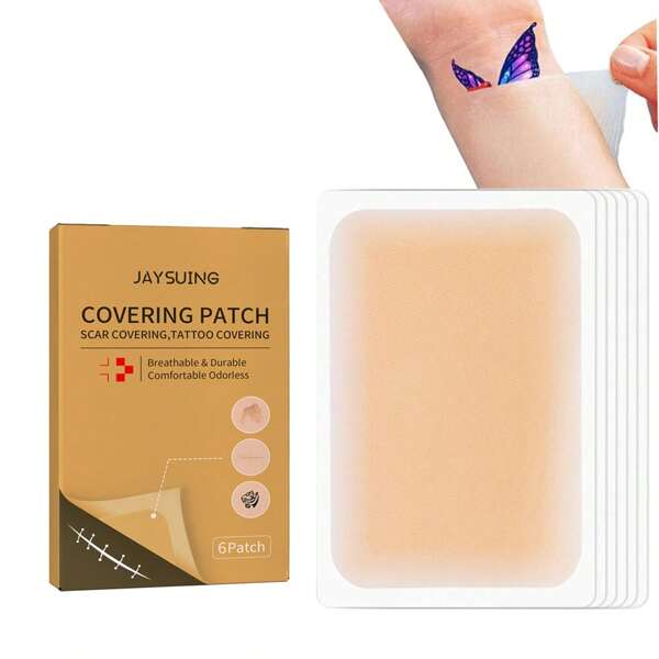TOEDO Cinta para cubrir tatuajes, transpirable y ultra delgada, impermeable y a prueba de sudor, parche y pegatina de maquillaje natural para cubrir tatuajes, cicatrices, manchas oscuras y marcas de nacimiento