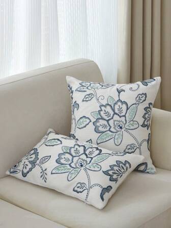 季節性通勤松樹刺繡枕套1入 布藝家飾