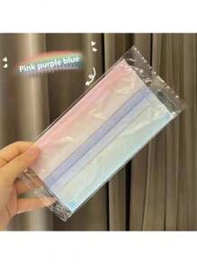 1/10/50PCS 5-Color Gradient Rainbow Print Mask, Adult Mask. Korean-Style Soft Colors, Soft And Shiny Fabrics, Each Piece Has A Scene. Disposable Masks Are Fashionable, Cute And Good-Looking And Individually Packaged. Food Service Equipment Supplies - Multicolor - View 8