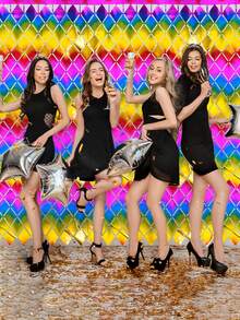 1 tấm rèm tua rua hình kim cương nhiều màu để trang trí tiệc sinh nhật, giá đỡ tường nền lễ hội, đạo cụ trang trí cảnh Kích thước 78,74 * 39,37 inch (200 * 100cm), thích hợp cho ngày của mẹ, lễ tắm cô dâu, lễ kỷ niệm, trang trí chủ đề tiệc đính hôn. - Nhiều màu - Xem 2