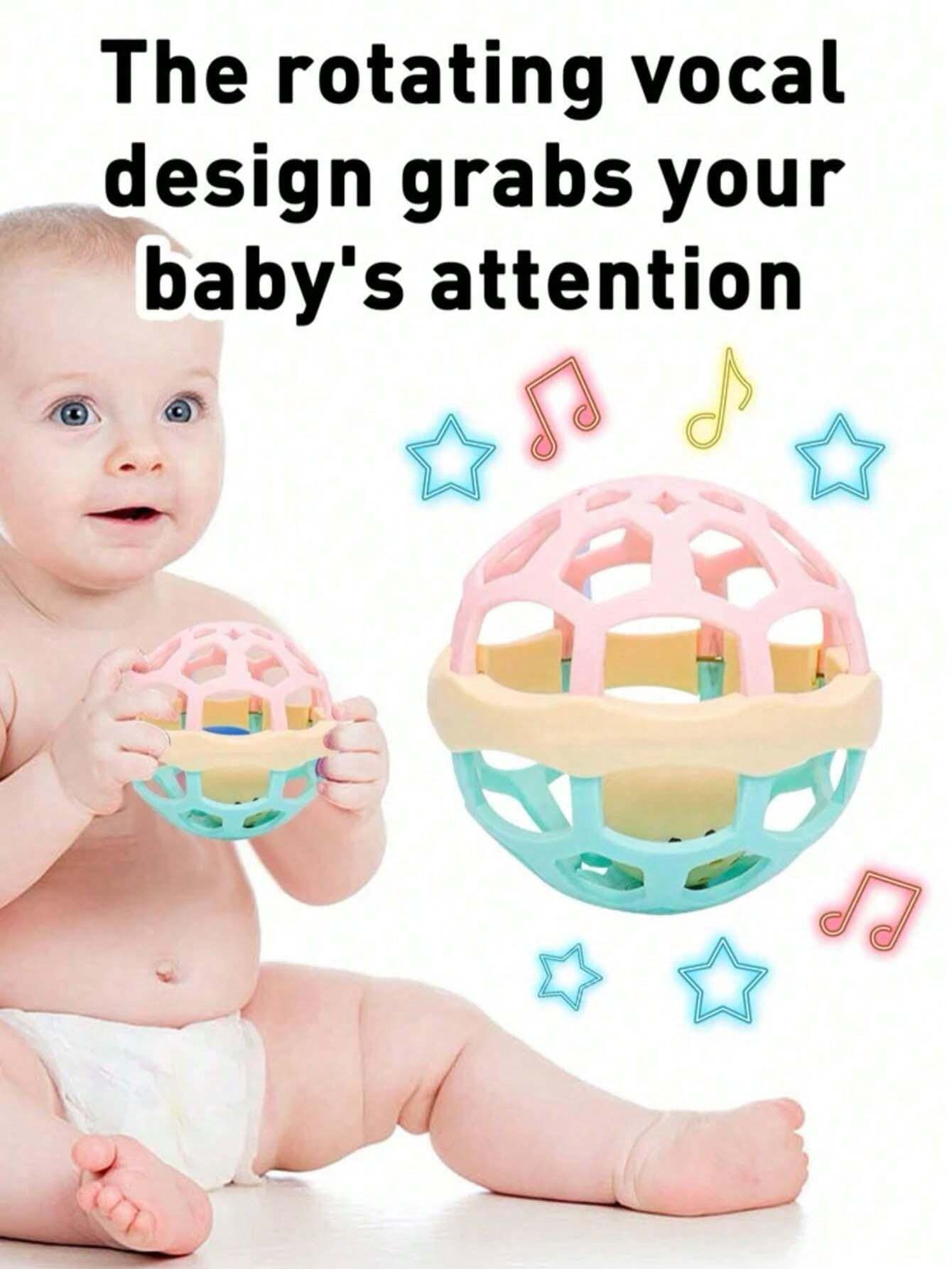 1pc Montessori Sensory Ball Baby Rattle Toy With Textured Grip, Infant ...