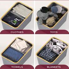 1 pièce Panier à linge à double couche avec couvercle, panier à linge grande capacité, comprend 2 sacs à linge amovibles, pliable, convient pour la buanderie, la salle de bain, le dortoir, rangement pratique à la maison, fournitures scolaires, décoration, organisation du rangement, peut contenir pantalons, chaussures, jeans, bottes, jupes et autres vêtements - Gris - Voir 4