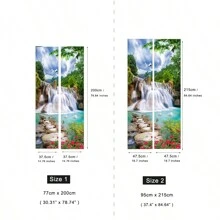 1 pièce/2 pièces Autocollant imperméable et anti-salissure, sticker mural à motif paysage de cascade 3D pour décoration murale intérieure et extérieure/placard/porte, stickers, sticker mural, décalcomanie en vinyle pour décorations de la maison, articles de décoration de printemps pour rafraîchir votre maison, autocollants de décoration Rama, cadeaux d'anniversaire et de remise des diplômes