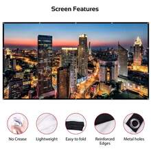 Simple Projector Screen 72 Inch Portable Soft Projection Curtain Folding Washable, High Definition  White Projection Screen - 72 Inches - View 4