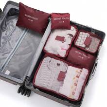 Set di borse da viaggio, 6 pezzi di borse organizzatrici minimaliste, borse portatili di grande capacità per articoli da toeletta, cosmetici, vestiti, scarpe, biancheria intima, 1 pezzo di borsa per il trucco, organizer per il trucco, custodia per il trucco - Multicolore - Visualizzare 15