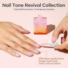 Modelones 15ml Nail Natural Concealer Foundation Polish, Air Dry Nail Tech Must Haves Kit For Damaged Nails Imperfection Masking, Pearl White
