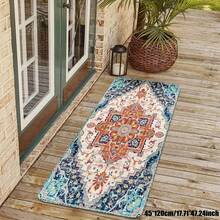 1pc Modern Home Living Room Bedroom Round Decorative Anti-Slip Floor Mat Rug, Retro Style Decorative Round Carpet For Various Household Scenes - Multicolor - View 6