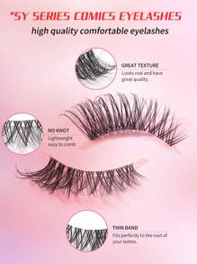 7 pares/set de pestañas de diseño cruzado 3d de tallo transparente para uso diario informal para agrandar los ojos, 0,5-1,3 cm,pestañas pestans extensiones de pestañas