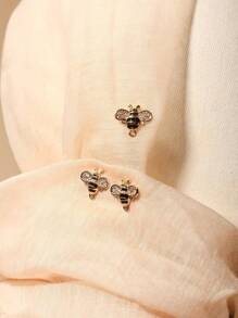 3pcs Women Faux Pearl Heart-Shaped, Bee-Shaped & Round Rhinestone Brooch Pins Set For Scarf, Shawl Or Hat Decoration, Perfect For Dating & Gifting - Multicolor - View 8