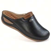 Women's Massage Bead Mule Shoes, Fashion Comfortable Platform Slip-On Closed Toe Sandals For All Seasons