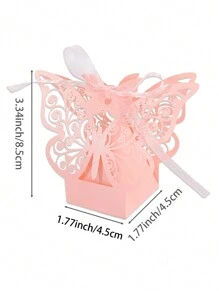 50 piezas Caja de caramelos en forma de mariposa lindas y bolsa de regalo de paquete de chocolate para boda, matrimonio, cumpleaños, bautizo, decoraciones de fiesta, artículo barato, suministros para pequeños negocios, decoración de boda, suministros escolares, bolsa de alimentos, caja de alimentos adecuada para caramelos, chocolates, galletas, etc.