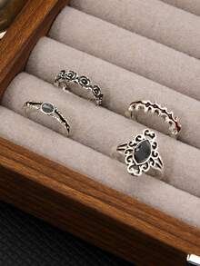 4 Cái/bộ Phụ Nữ Sang Trọng Sáng Tạo Độc Đáo Kết Nối Nhẫn Ngón Tay Và Ngón Chân Với Kim Cương Giả Cổ Điển Cho Kỳ Nghỉ Du Lịch Bằng Trang Sức Hợp Kim Vàng - Bạc - Xem 6