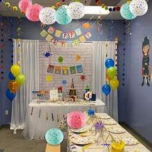 1pc Donut Style Lantern Decoration Pendant For Mall Window Display And Shop Decoration - Blue - View 4