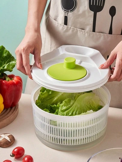 1pc, Vegetables Dryer, Salad Spinner, Fruits Basket, Vegetables Washer Dryer, Fruit Drainer, Lettuce Spinner, Colander Basket, Drying Machine, Useful Kitchen Tools, Kitchen Stuff, Restaurant Kitchen Gadgets