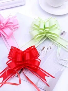 Pack Of 10 Bow Ribbon Decorations For Festivals, Celebrations, Gifts, Wedding Cars, Mirrors, Snow Yarn, Back To School Valentine Day - Red - View 4