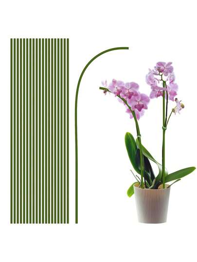 5 szt./10 szt./20 szt. Podpórki do roślin, giętkie pojedyncze podpory do roślin, odpowiednie do roślin wewnętrznych i zewnętrznych, doniczkowych, kwiatów takich jak orchidea, piwonia, róża