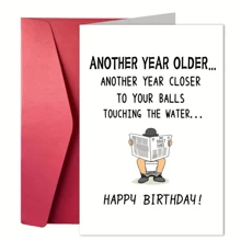 1PC Funny Birthday Cards For Men, Humorous And Loyal Friend Cards For Brothers, Birthday Greeting Cards For Male Friends, Humorous And Funny Cards For Him - White - View 5