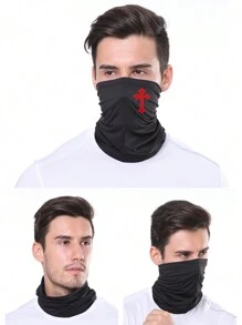 1件装十字印花夏季男士面罩颈套围巾面罩拉法帽钓鱼骑行跑步面罩防风头巾。 - 彩色 - 查看 2
