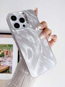 New Silver Plated Fox Tail Pattern Acrylic 2-In-1 Phone Case (Featuring Fox Tail Design Element, Sparkling Silver Color) - Silver - View 3