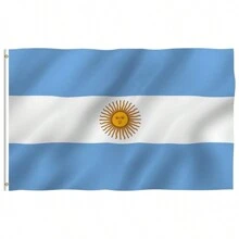 1pc Argentina Flag 3x5ft Double Side Printed Hanging Banner Flags With Grommets, Polyester Material, Vivid Color And UV Fade Resistant, Argentinian Flag Decoration, Home And Outdoor Holiday Decoration
