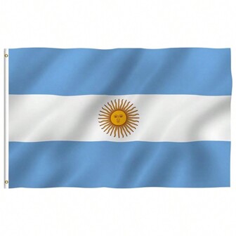 1 pieza Bandera de Argentina 3x5 pies con impresión de doble cara y con ojales, material de poliéster, colores vivos y resistente a la decoloración por rayos UV, decoración de bandera argentina, decoración para hogar y exteriores en días festivos