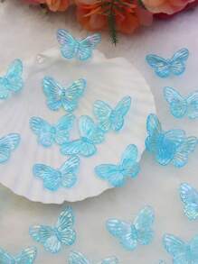 50 hạt bướm tráng AB để làm đồ trang sức DIY / Hạt acrylic cho phụ kiện tóc, trang trí vỏ điện thoại, vòng cổ, mặt dây chuyền, vòng tay, v.v. Thích hợp cho các dự án DIY hàng ngày. - 50 con bướm mạ màu nhỏ - Xem 14