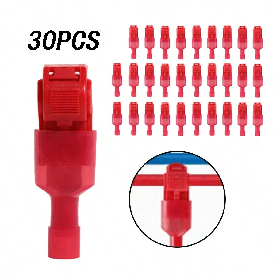 30 đầu nối dây loại T màu đỏ - Đầu nối nối dây nhanh cho các kết nối điện, đầu cuối và khớp nối!