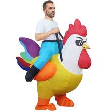 Disfraz inflable de paseo en gallo para adulto, disfraz de pollo inflado para fiesta de cosplay - Multicolor - Ver 7